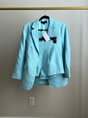 Vici Collection Blue Women's Blazer & Shorts Set